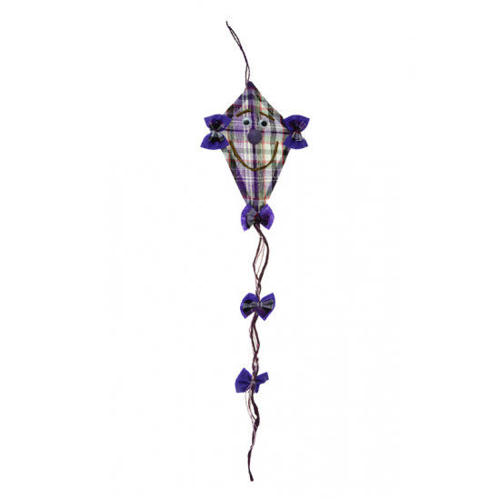 Papírsárkány textil kockás 60cm lila