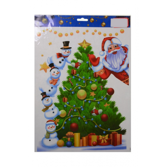 Ablakmatrica papír mikulásos 30*41cm több féle színes