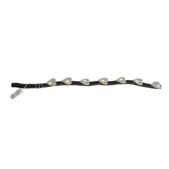 Ág fa LED-es szívvel 60cm szürke/fehér DK