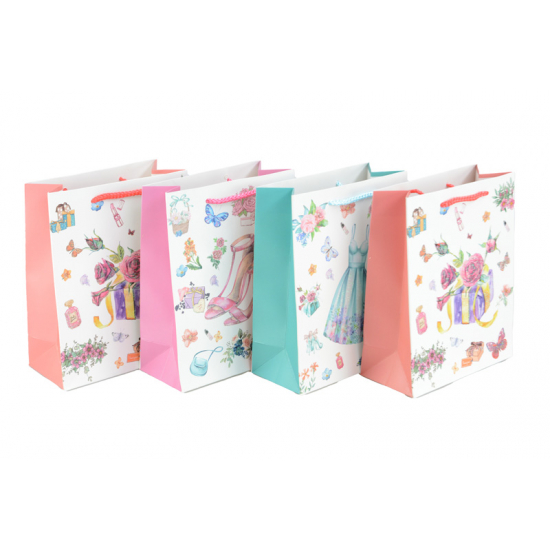 Ajándéktasak papír elegáns nőiruhák 18*23*8,5cm több szín