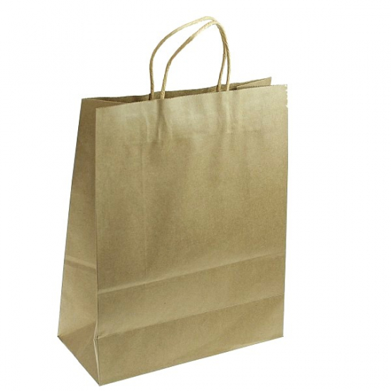 Ajándéktasak papír 24*31*12cm egyszínű natúr