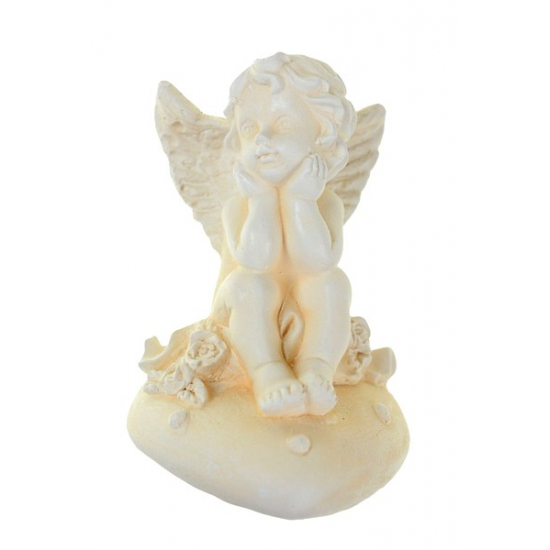 Figura angyal B7 8,2cm krém