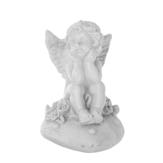 Figura Angyal gipsz B7 8,2cm szürke