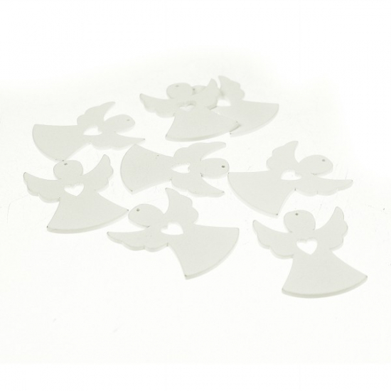 Angyal fa LV 5*3,5cm s/8 hópihe mintával fehér
