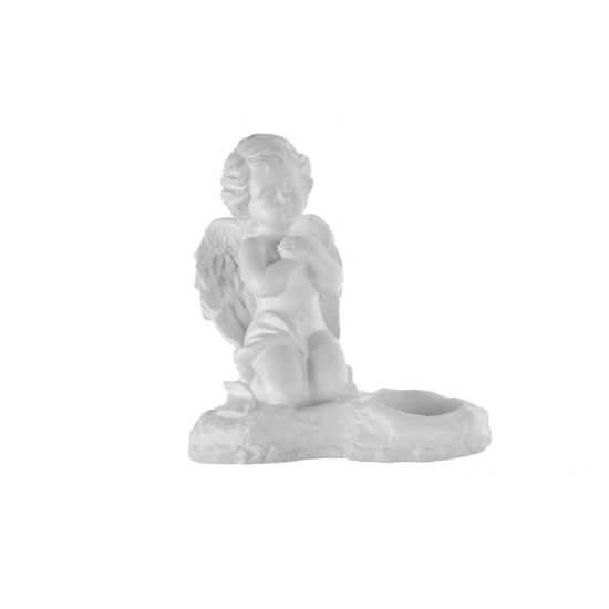 Figura angyal gipsz M 20cm fehér