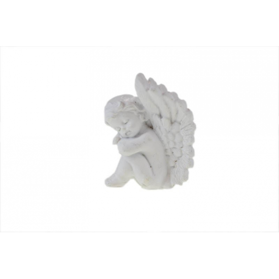 Figura angyal poly ülő 6*9cm fehér