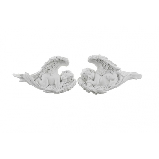 Figura angyal poly alvó 7*4cm s/2 fehér