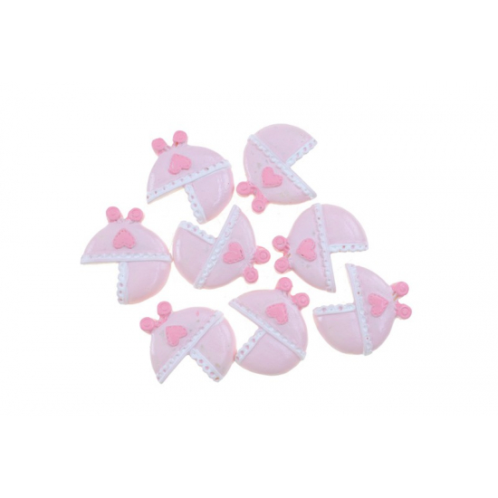 Figura babakocsi poly 2,9cm s/8 rózsaszín