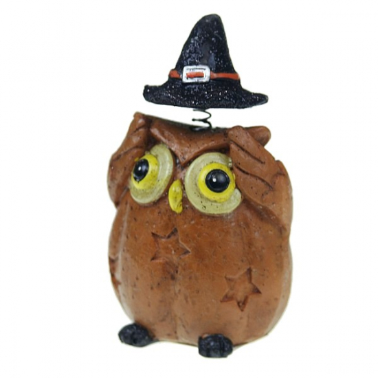 Figura bagoly poly 16*10cm barna