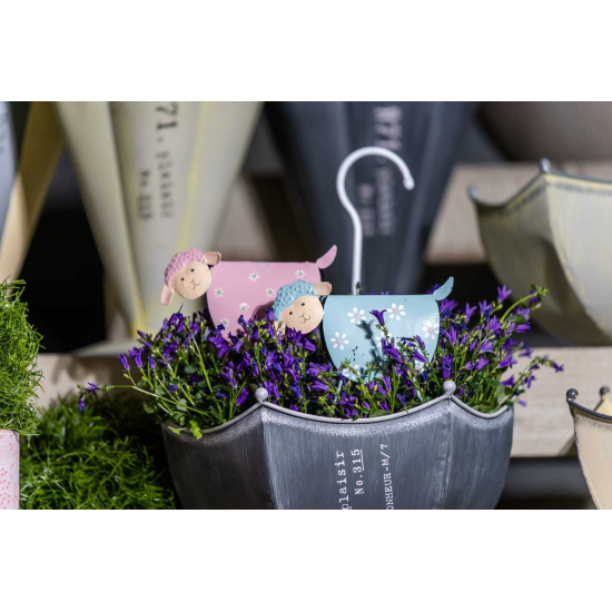 Figura bárány fém virág mintás 13*13cm több szín DK
