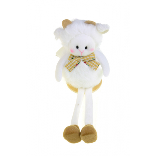 Bárány textil 23cm lógólábú fehér