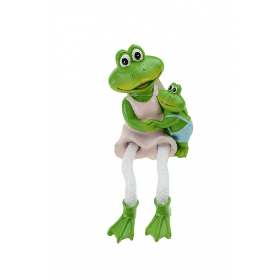 Figura béka lány poly lógólábú 7,9cm zöld