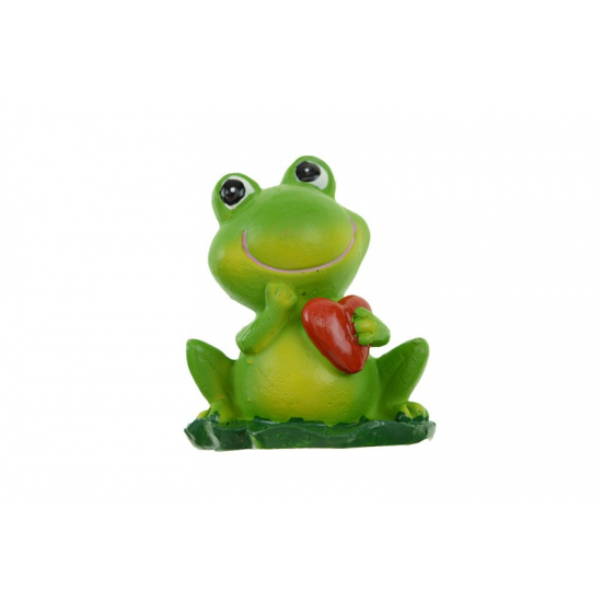 Figura béka poly 7,1cm szívvel