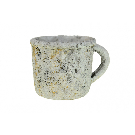 Bögre kő 12*9.5*8cm kötött mintás szürke