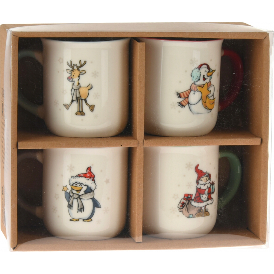 Bögre porcelán karácsonyi D7,5*8,1 cm 200ml s/4 fehér