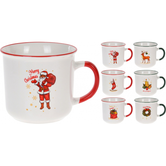 Bögre porcelán karácsonyi 13*13*9cm 290ml fehér