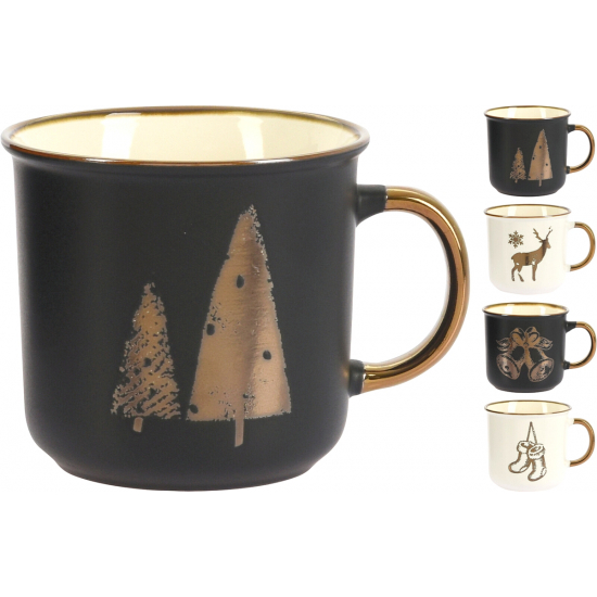 Bögre porcelán karácsonyi D9,5*9 400ml többféle