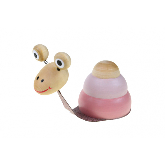Figura csiga fa 9*4.5*7cm rózsaszín