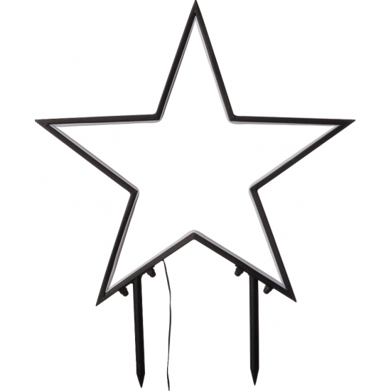 Csillag fém 55x54cm LEDes fekete