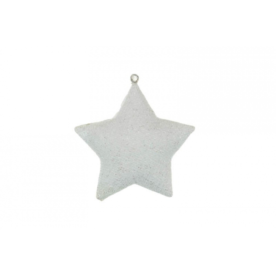Figura Csillag poly akasztós 8*7,5cm fehér