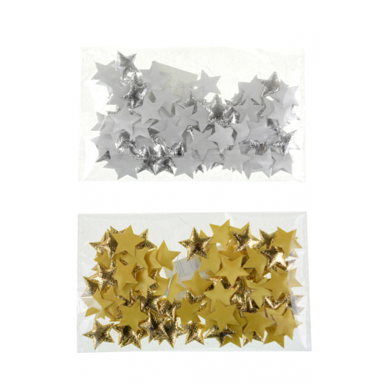 Csillag textil 2cm s/100 arany/ezüst