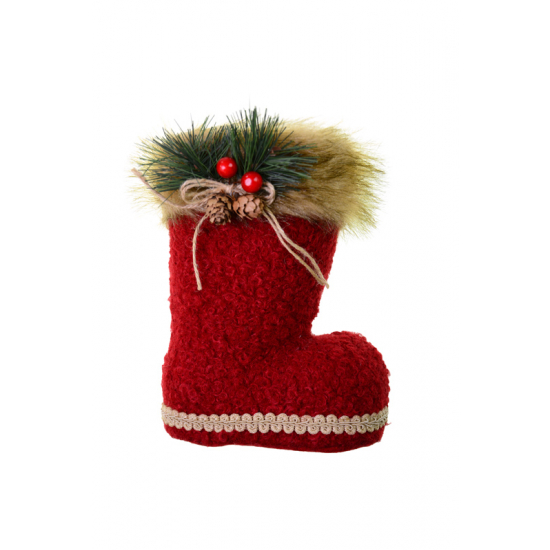 Csizma textil 19cm piros