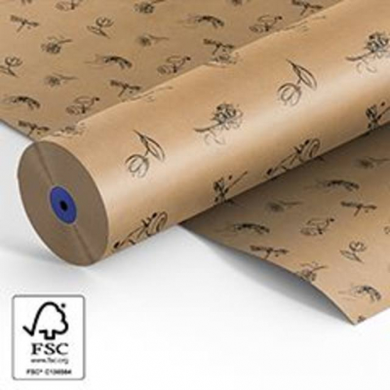 Csomagoló papír 60cm*400m 50g virágos