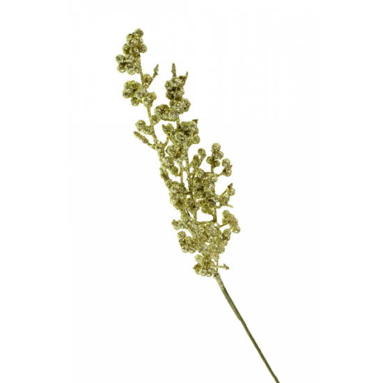 Dekor ág bogyós 58CM glitteres arany