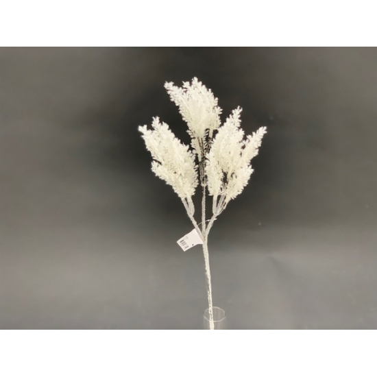 Dekor hóvirág ág 64CM glitteres fehér
