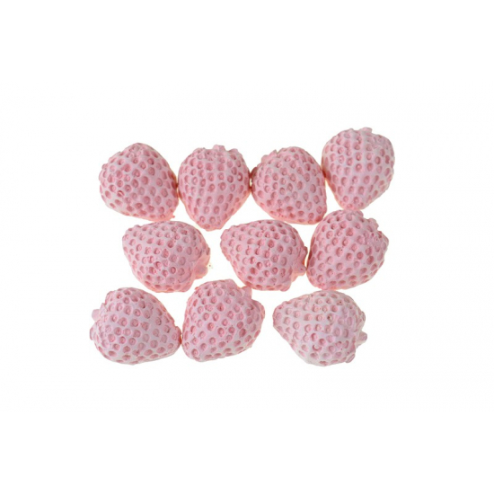 Dekor eper  2,5*2*1,5 cm s/10 feles rózsaszín