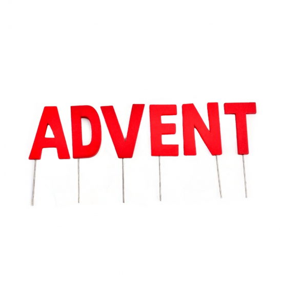 Dekor fa 5cm Advent piros