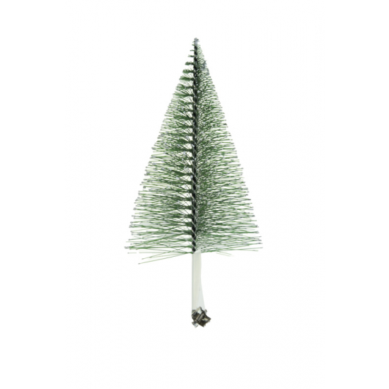 Dekor fenyő fém 13cm csipeszes havas zöld