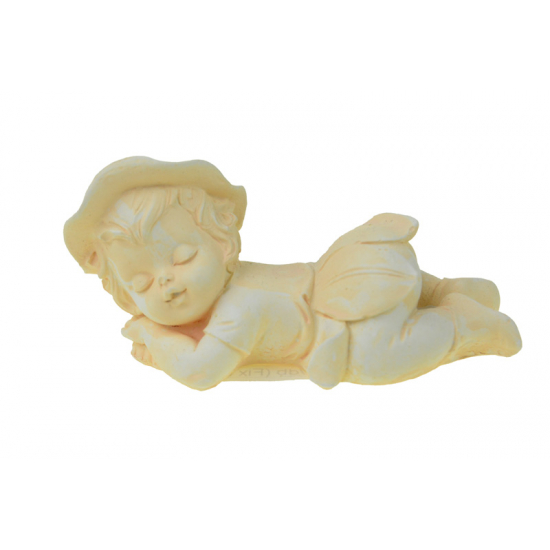 Figura tündér gipsz fekvő 10cm barack
