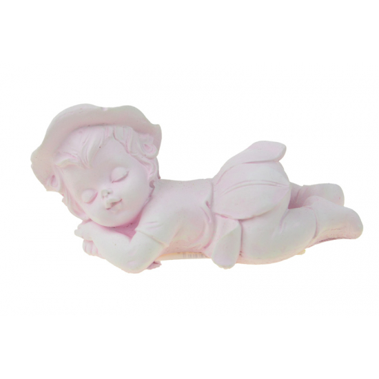 Figura tündér gipsz fekvő 10cm rózsaszín