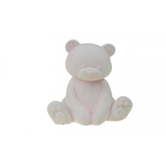 Figura maci gipsz ülő 9cm rózsaszín