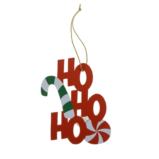 Dekoráció Ho-ho-ho fa 11cm piros