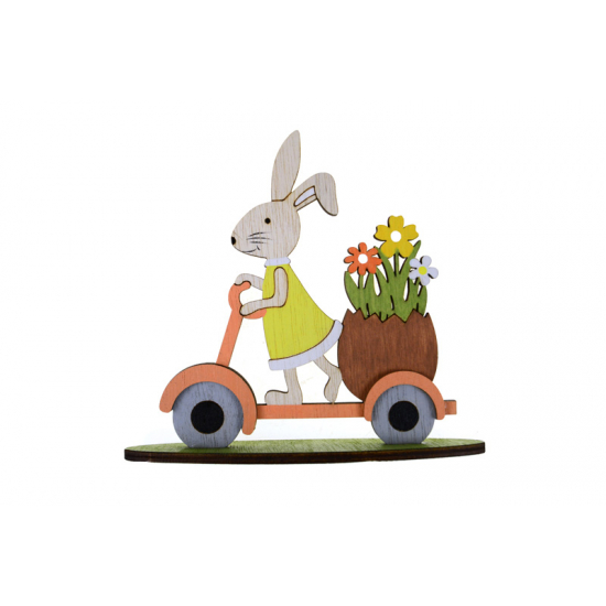 Figura nyúl fa 15*13.5*3.5cm rolleren narancs