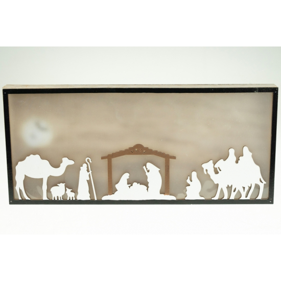 Dekoráció fa Betlehem 30*13,1cm LED-es fehér