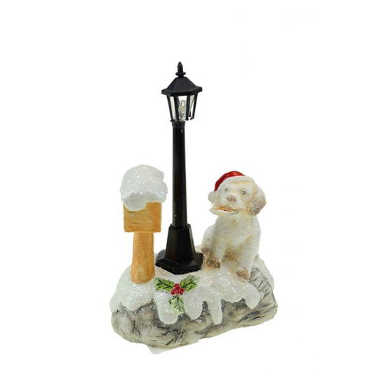 Dekoráció figura kutya poly 9*5.3*12cm postaládával