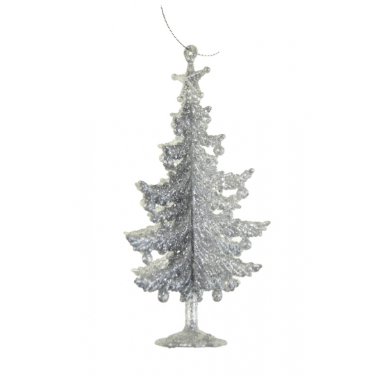 Dekoráció karácsonyfa akasztós ezüst