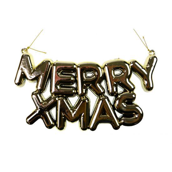 Dekoráció lufi Merry Xmas 1.5x20x10cm arany