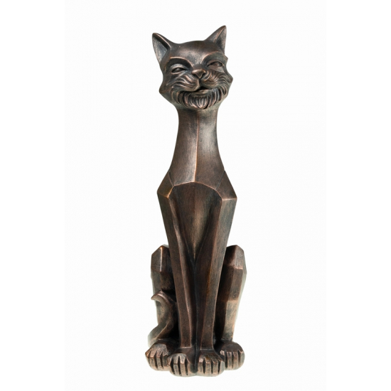 Dekoráció macska poly 15*37cm arany
