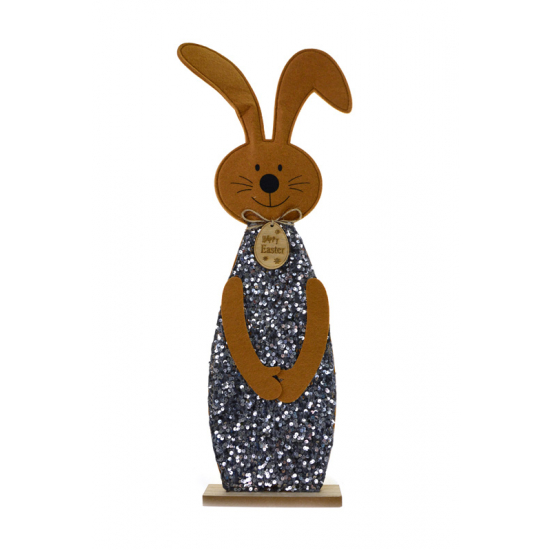 Figura nyúl fa 27*4.5*65cm talpas kék/barna