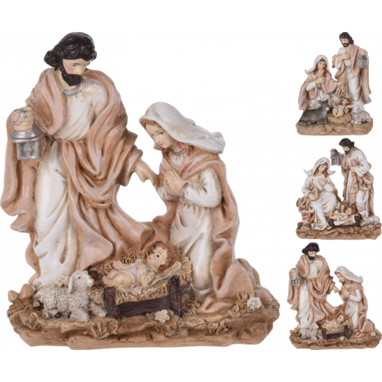Figura szent család poly 15*18cm 3féle