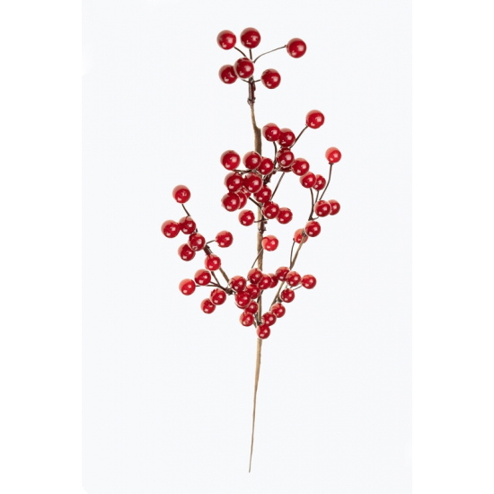 Dekorág bogyós 62cm piros
