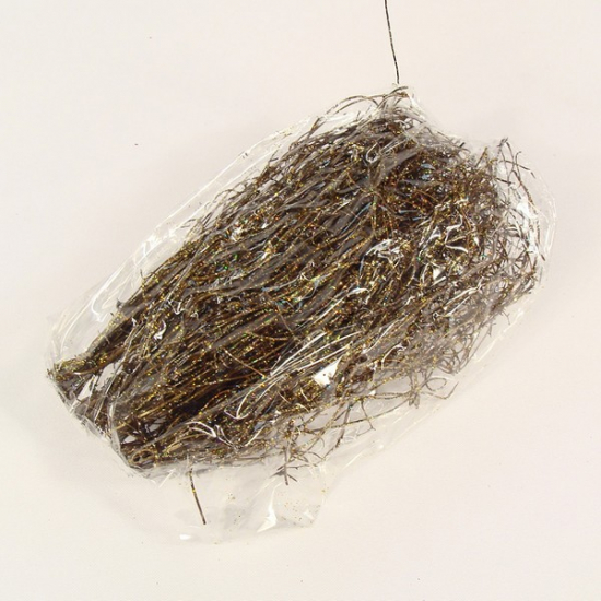 Dekorág vessző s/6 glitteres barna