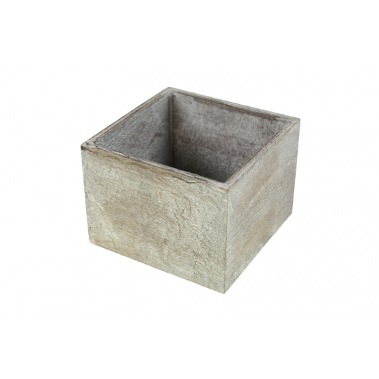 Doboz fa 11*11*8cm mosott szürke