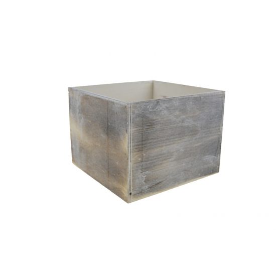 Doboz fa 16*16*12cm koptatott szürke