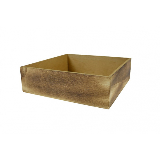 Doboz fa 20*20*6cm barna