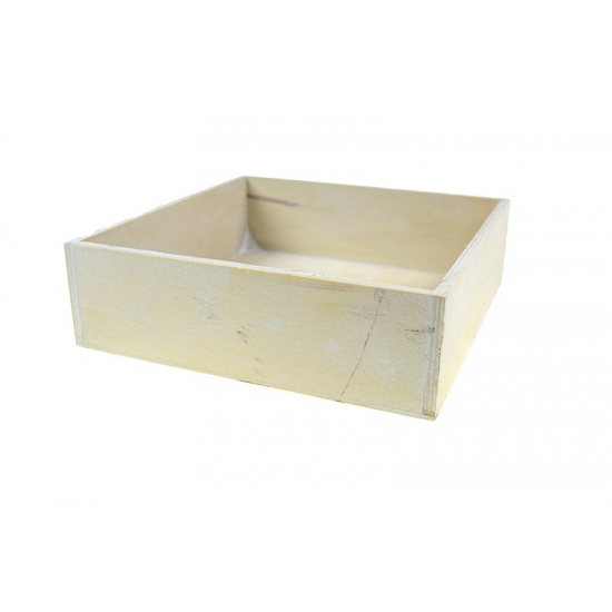 Doboz fa 20*20*6cm fehér